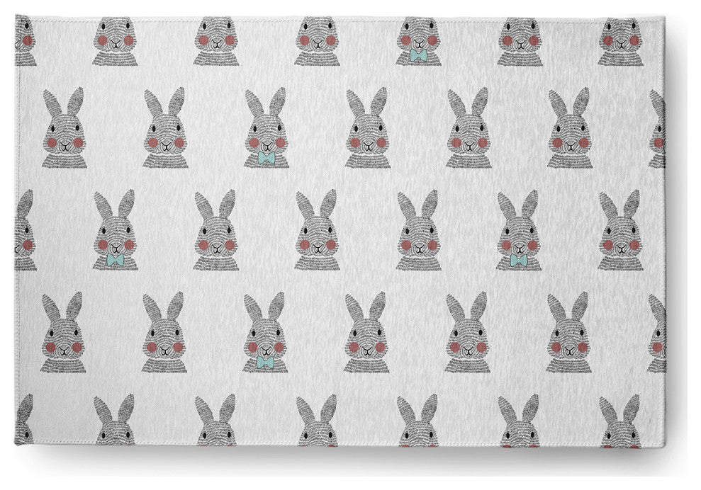 Bunny Fluffle Easter Chenille Rug, Wave Top Blue, 2'x3'