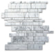 Carrara White Marble Random Strip Modern Brick Mosaic Tile Honed, 1 sheet