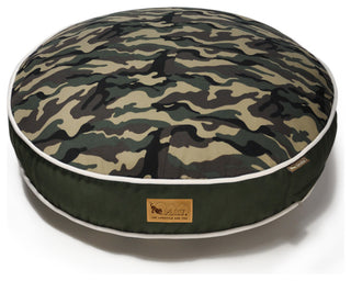 Round Bed Camouflage, Green, Small