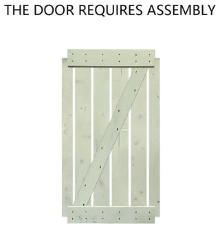 Stained Solid Pine Wood Sliding Barn Door, Sage Green, 30"x84", Z Bar