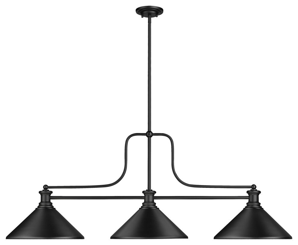 Zlite 725-3MB-MMB 3-Light Billiard, Matte Black