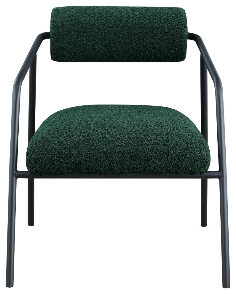 Carly Boucle Fabric Accent Chair, Green