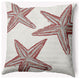 20x20" Starfish Constellation Nautical Decorative Indoor Pillow, Ligonberry Red