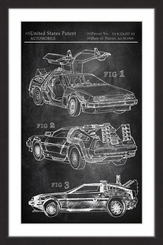 "Back to the Future Car" Framed Painting Print, 20"x30"