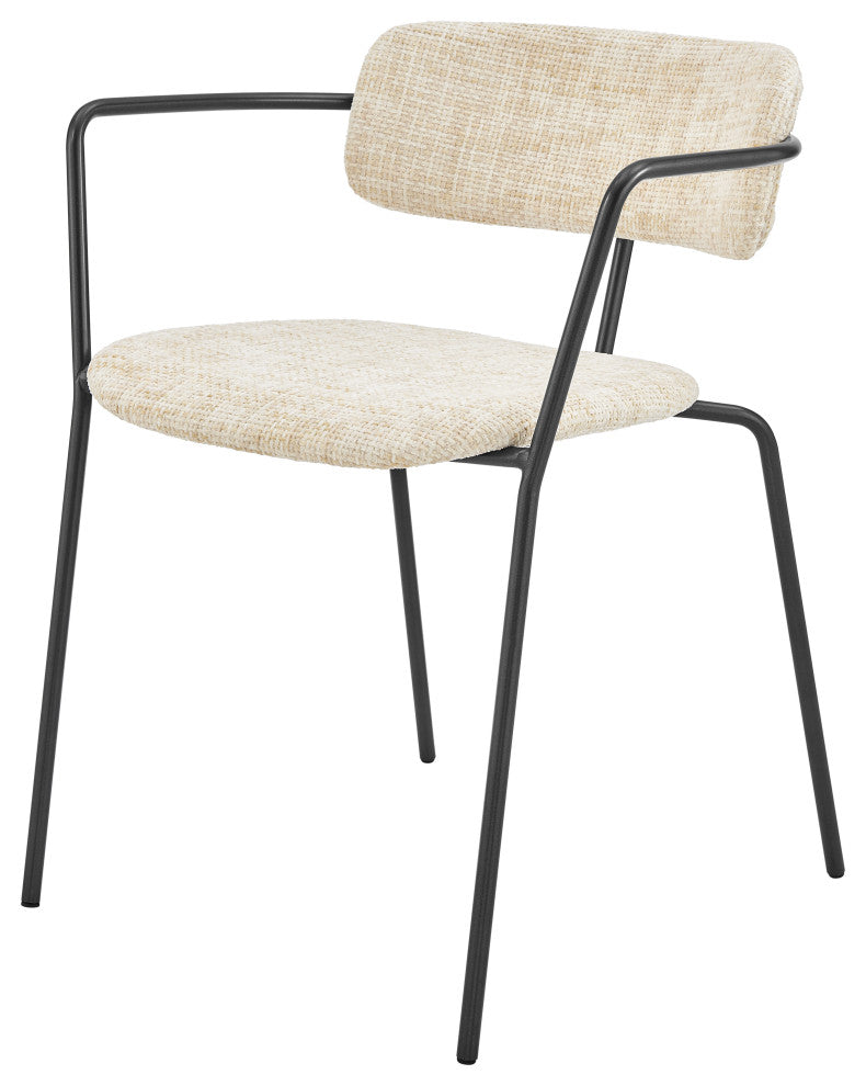 Alivia Fabric Dining Side Arm Chair,, Set of 2, Allure Cream