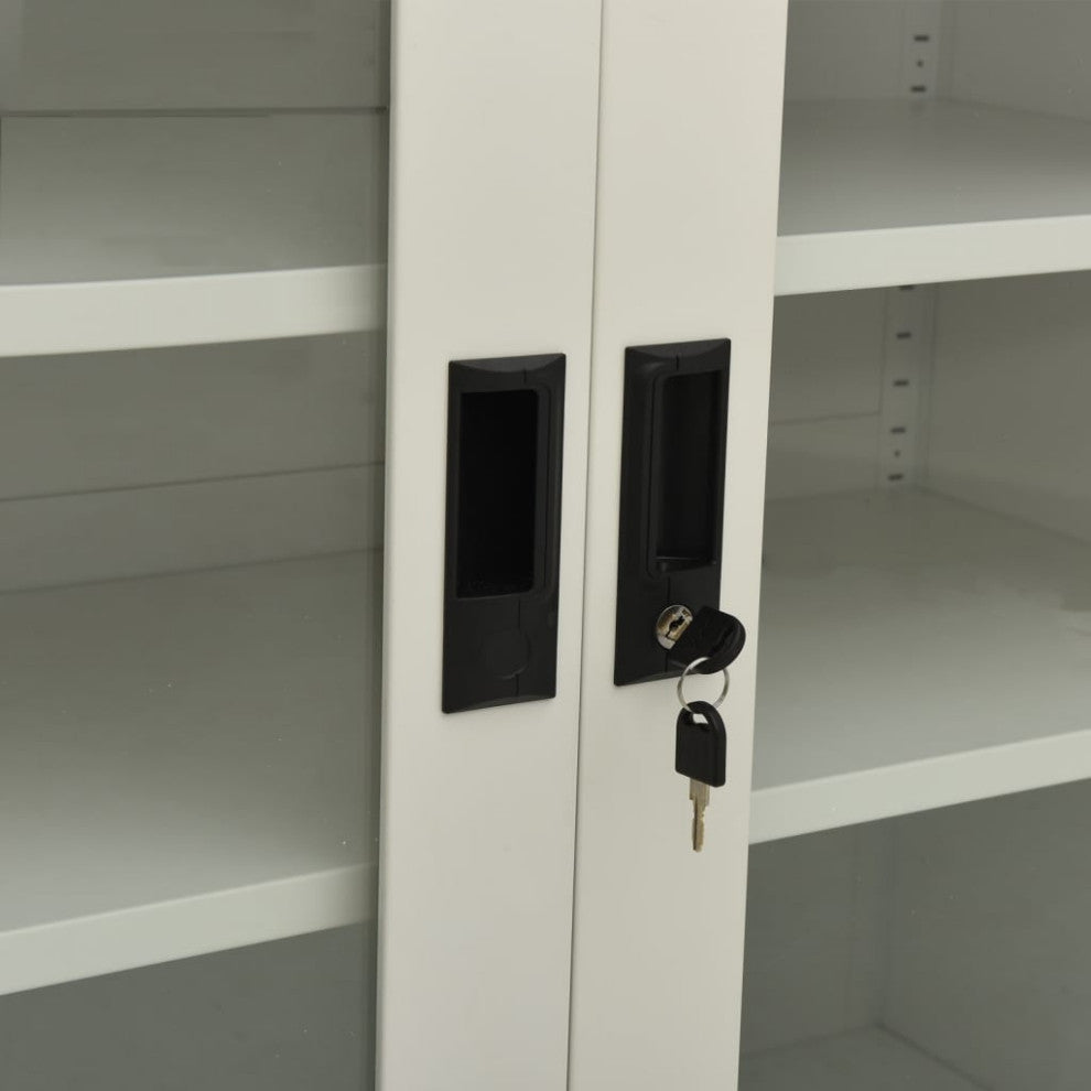 vidaXL Office Cabinet Storage Cabinet Home Display Cabinet Light Gray Steel