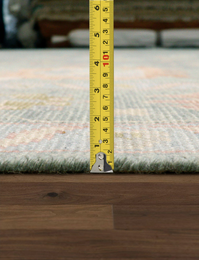 Pasargad Home Oushak Collection Light Blue Wool Area Rug, 6'2"x8'11"