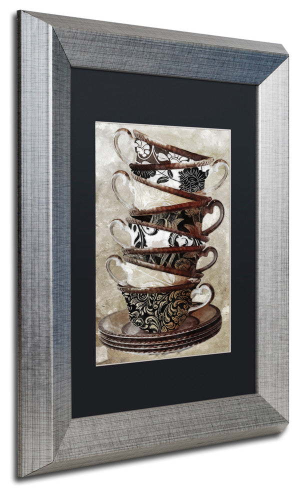 Color Bakery 'Afternoon Tea I' Art, Silver Frame, Black Matte, 11"x14"