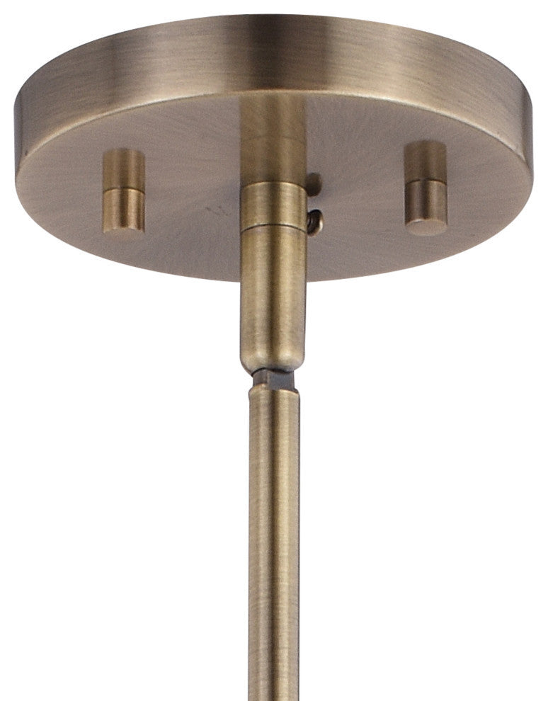 Euclid Three Light Pendant, Aged Brass