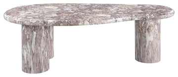 Sassari Finished Concrete Indoor/Outdoor Coffee Table, Brown Finish