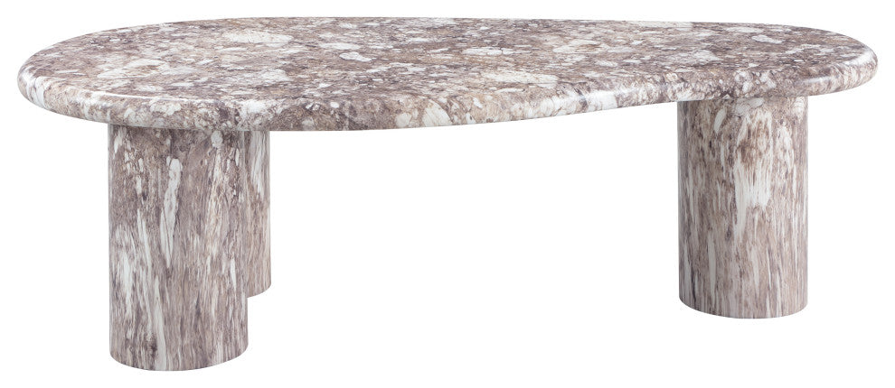 Sassari Finished Concrete Indoor/Outdoor Coffee Table, Brown Finish