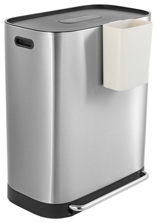 Kitchen 16-Gallon Double-Bucket Step Trash Can With Odor Filter and Lid Support