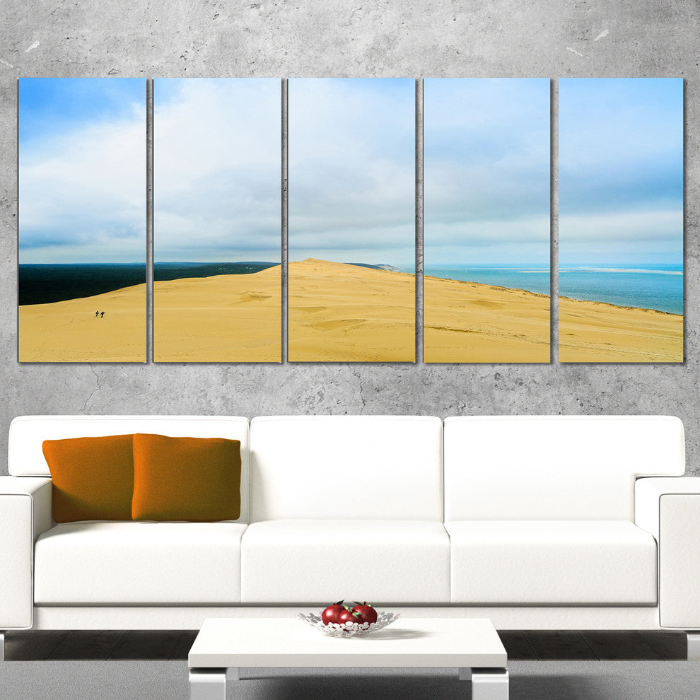 "Cala Violina Bay Beach Tuscany" Landscape Wall Art Print, 5 Panels, 60"x28"
