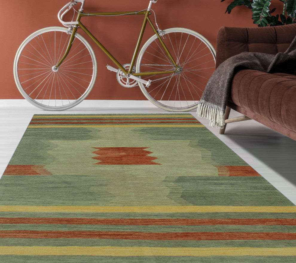 Winchester Kilim Chipo Gray/Rust Rug, 5'0x6'6