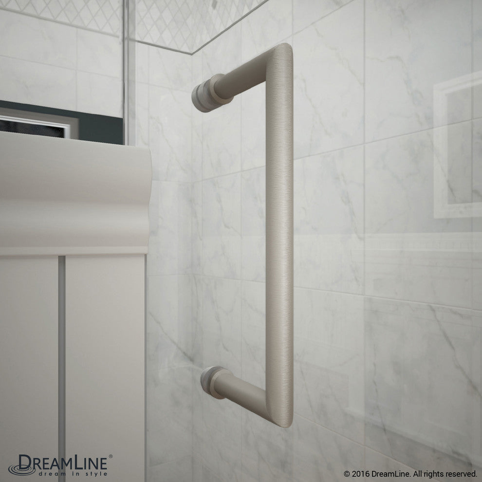 DreamLine Unidoor 42" to 43" Frameless Hinged Shower Door, Brushed Nickel