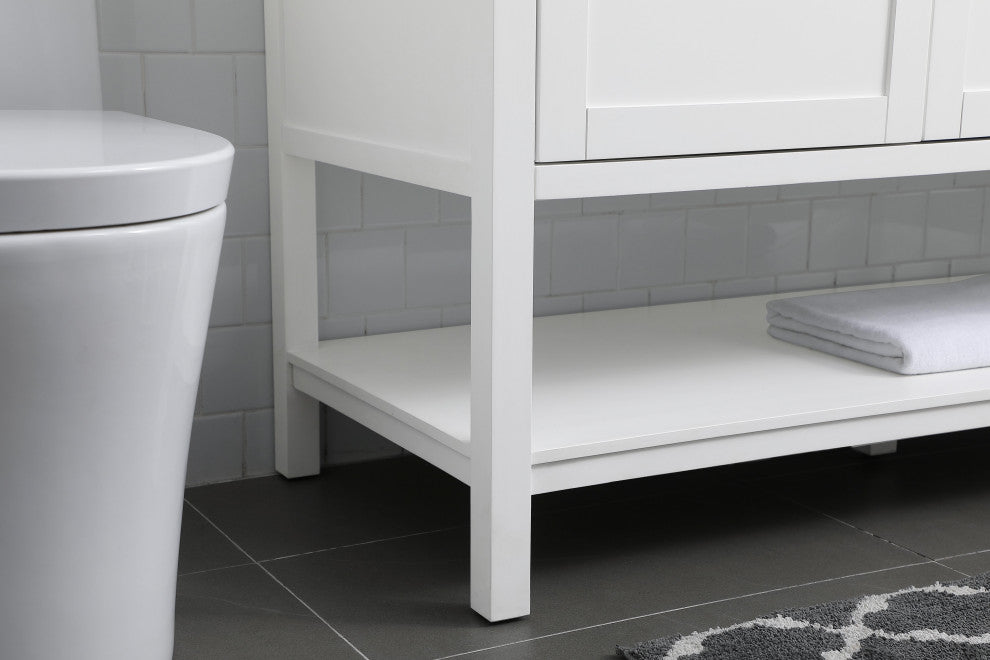 54" Double Bathroom Vanity, White
