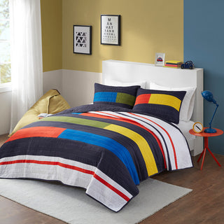 Urban Habitat Kids Morris Stripe Printed Quilt Set, Multi