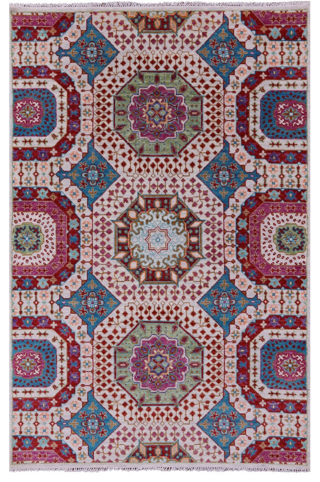 Mamluk Hand Knotted Wool Rug 5' 11" X 9' 2" - Q15869