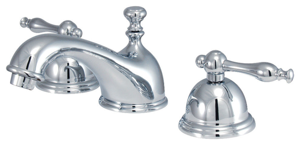 Kingston Brass Widespread Bathroom Faucet With Brass Pop-Up, Polished Chrome