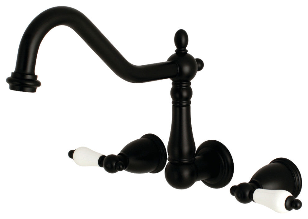 Kingston Brass Wall Mount Tub Faucet, Matte Black