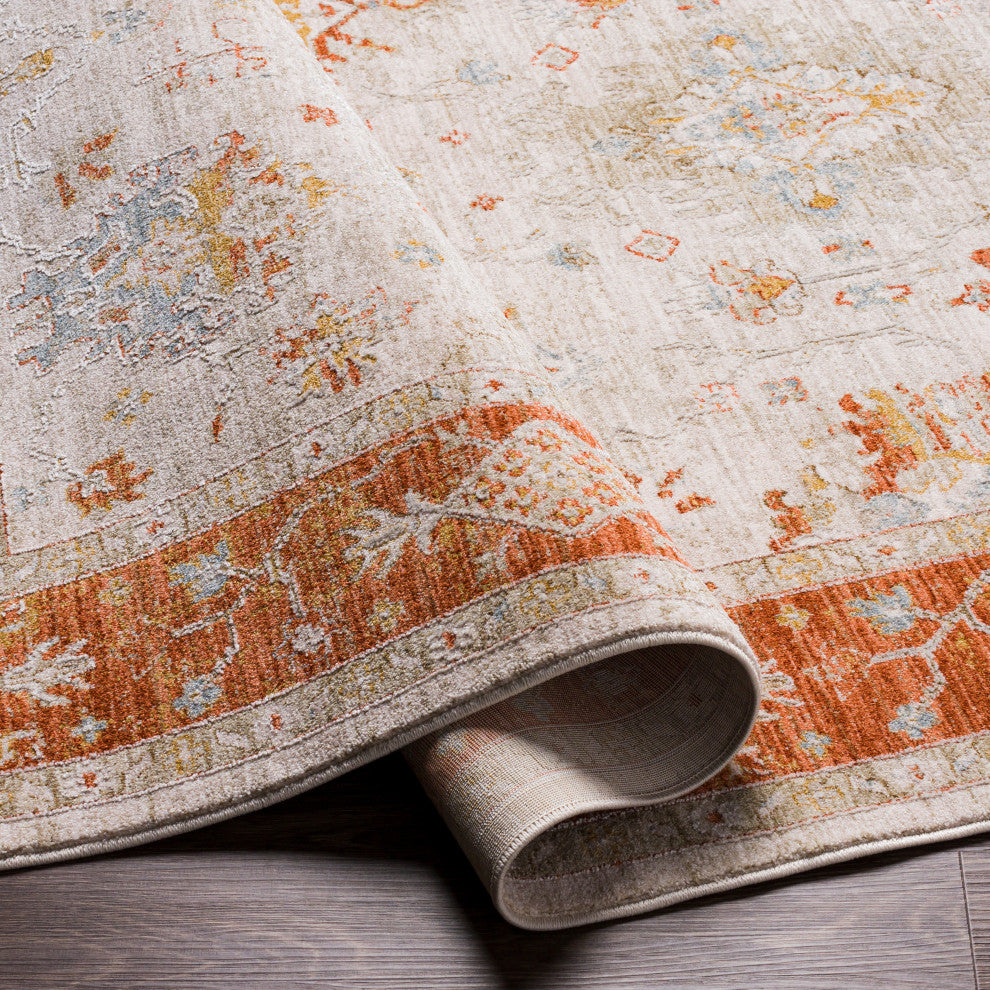 Avant Garde AVT-2312 Traditional Rust/Orange 7'10" Round Area Rug