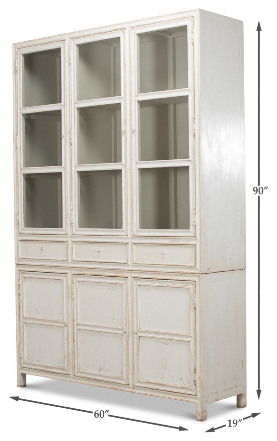 Country Painted Display Cabinet