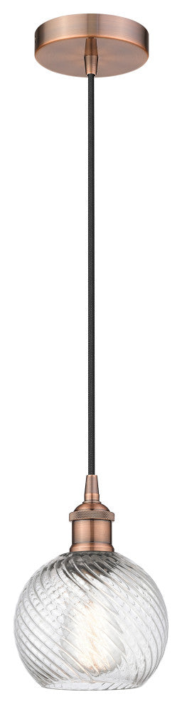 Innovations 616-1P-AC-G1214-6-LED 1-Light Mini Pendant, Antique Copper