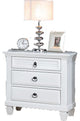 Nightstand, White Poplar and Pine Wood, Wood White