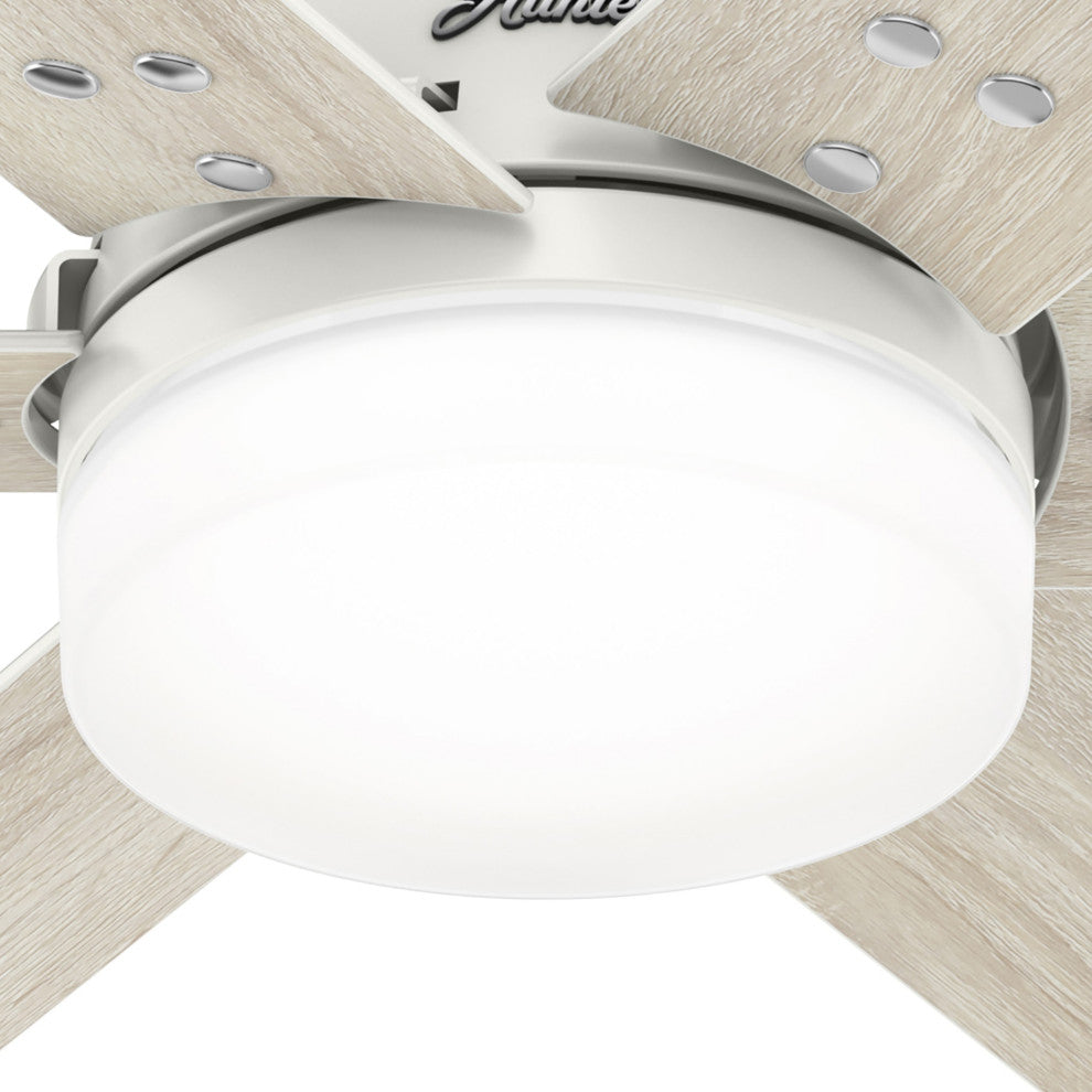 Hunter 44" Pacer Fresh White Ceiling Fan With LED Light and Remote