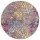 5' Pink And Ivory Round Coral Power Loom Area Rug