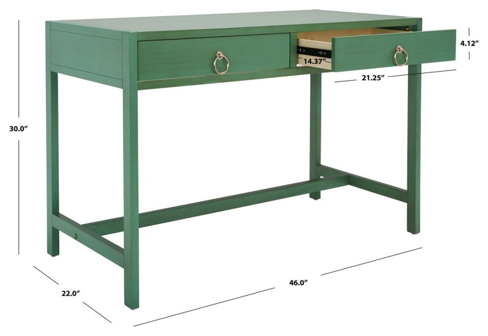 Safavieh Esther 2 Drawer Desk, Turquoise