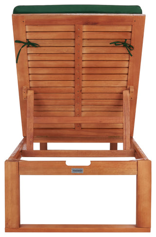 Safavieh Solano Sunlounger, Natural Wood/Green