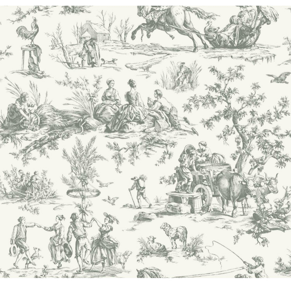 Seasons Toile Wallpaper