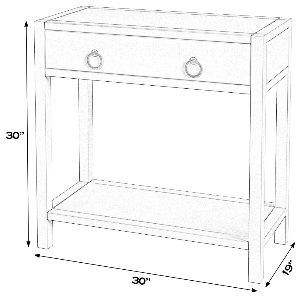 Butler Specialty Lark 30" White Wood 1-Drawer Nightstand