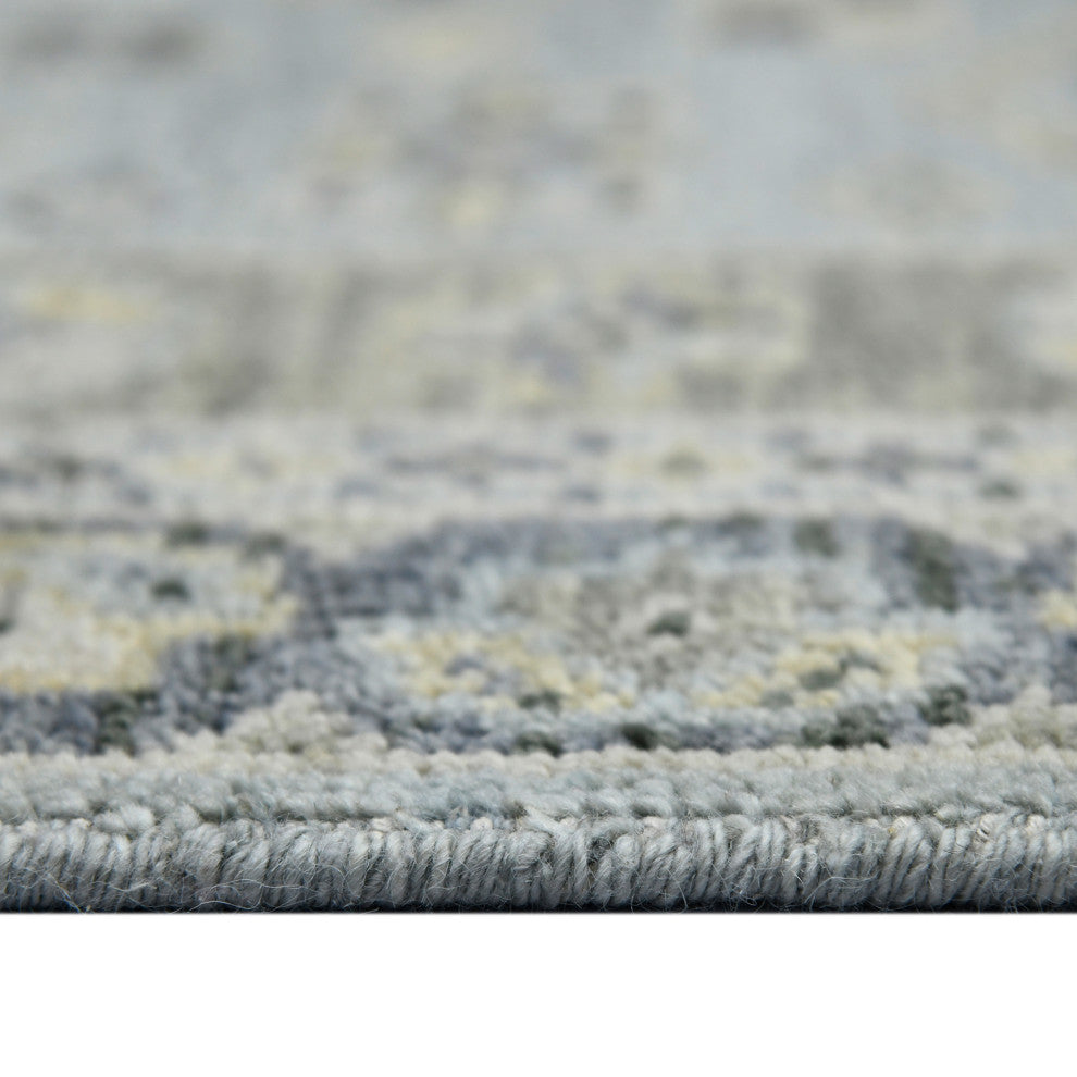 Divine Morada Area Rug, Light Blue, 9' x 12', Bordered