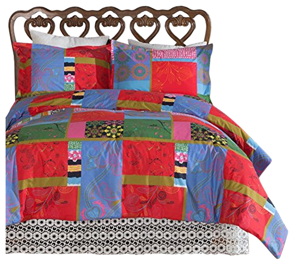 Polynesian Patchwork 3-Piece Comforter Set, King