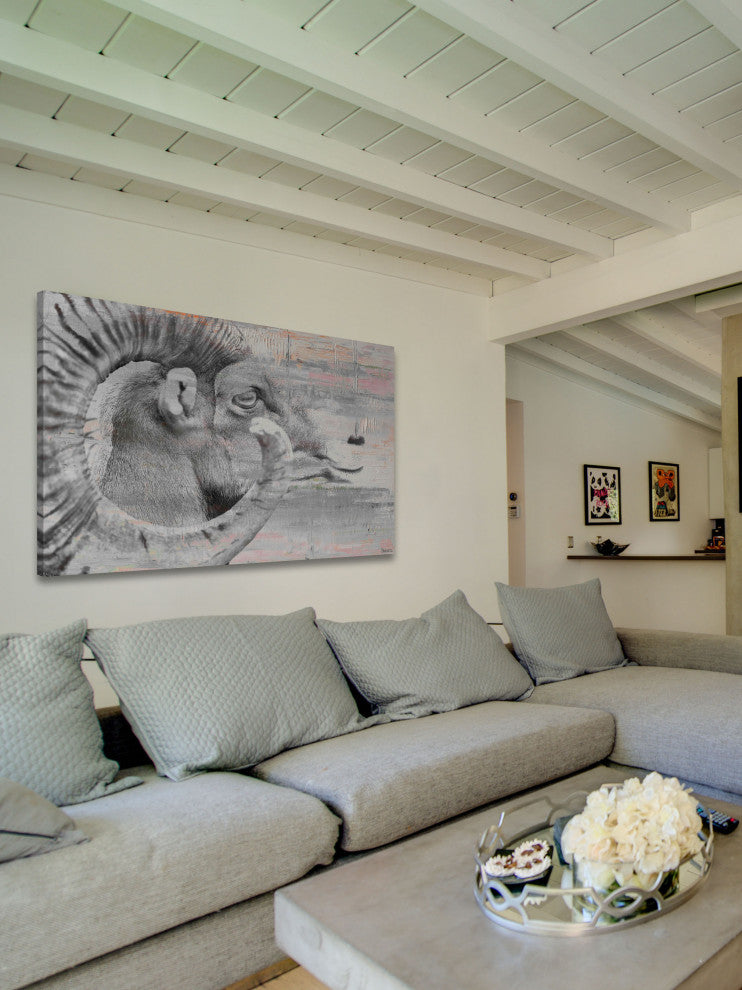 "Eye of Ram" Painting Print on Wrapped Canvas, 45"x30"