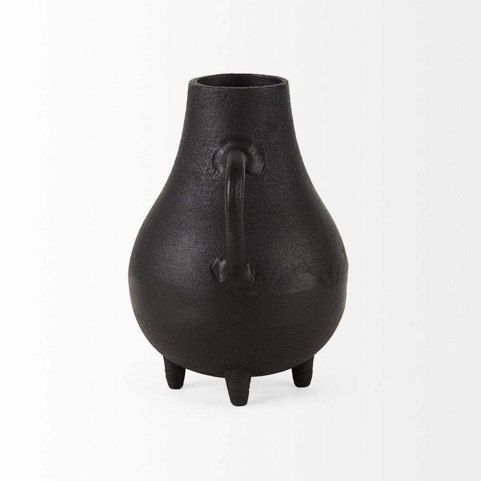 Cyrus 8.7Lx4.7Wx8.3H Black Two handled Vase Decorative Object