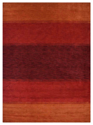 HAND KNOTTED LOOM WOOL ECO-FRIENDLY AREA RUGS-Rectangle,Orange Red,Contemporary