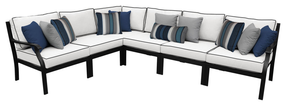 Kathy Ireland Madison Ave. 6 Piece Aluminum Patio Furniture Set, Snow