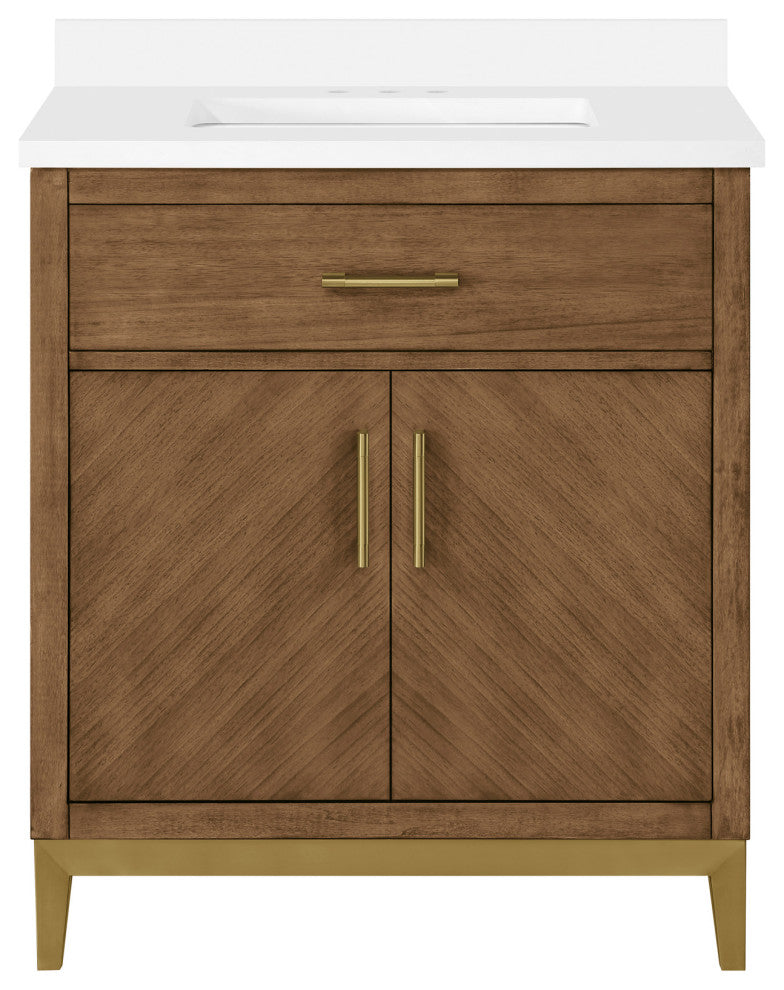 OVE Decors Diya 30" Single Sink Bathroom Vanity, Sage Green, Macchiato, 30 in.