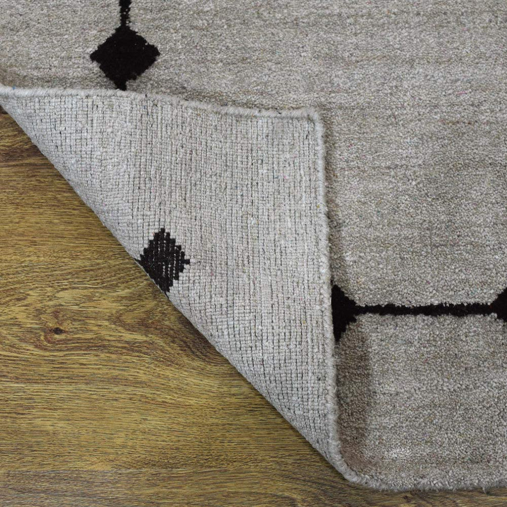 HAND KNOTTED LOOM SILK ECO-FRIENDLY AREA RUG -5'x8',Rectangle,Beige,Contemporary