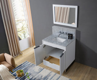 32" Premium Luca Bath Vanity, White and Mirror