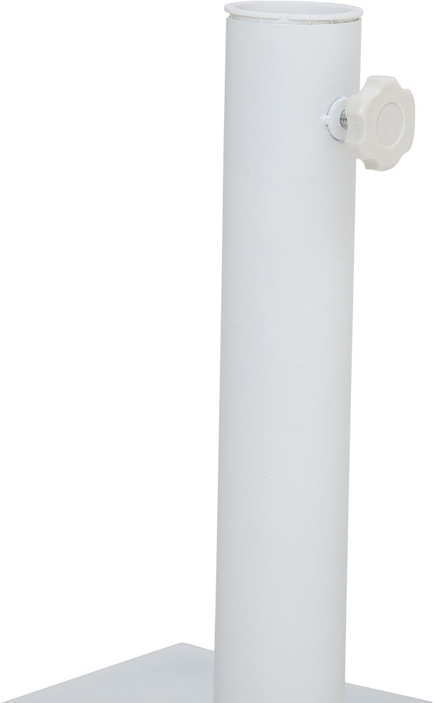 Fiji Patio Umbrella and Base, Beige, Matte Black Pole, Matte White Belize Base