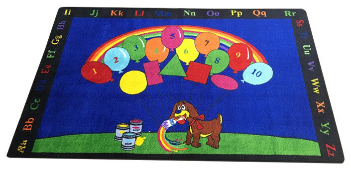 Rainbow Paint Rug, 5'x8'