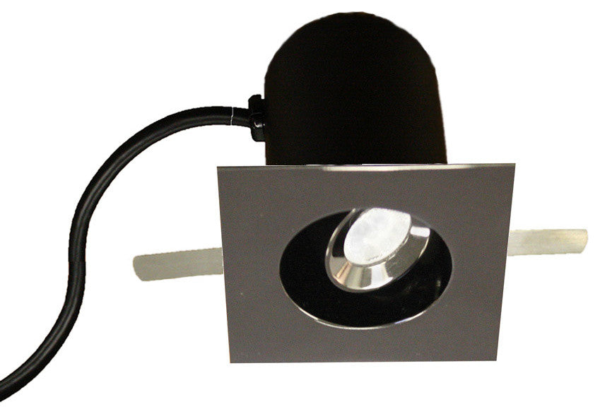 LEDme Miniature Square Recessed Adjustable Task-Light 3000K Soft White, Gunmetal