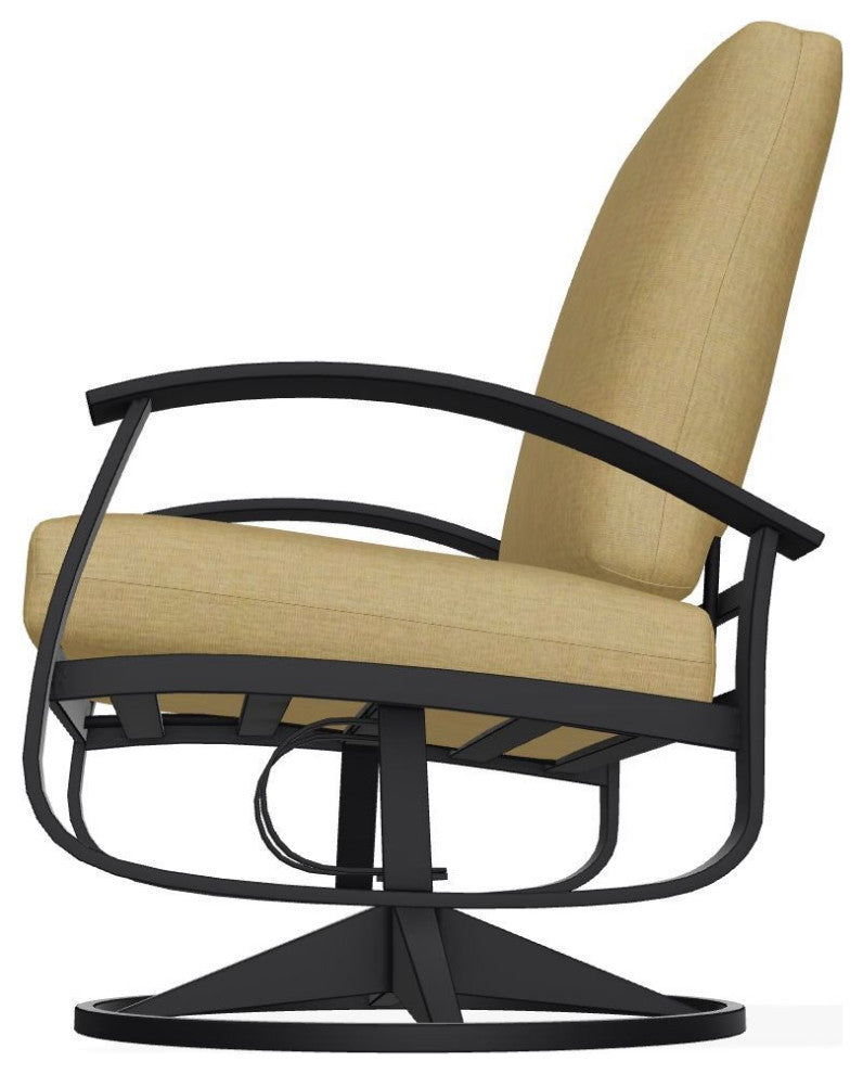Belle Isle Cushion Outdoor Swivel Rocker, Stucco/Black
