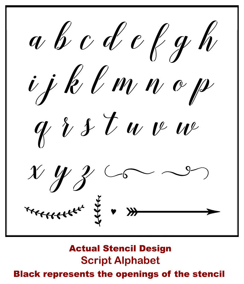 Script Alphabet Stencil, DIY Letter Stencils