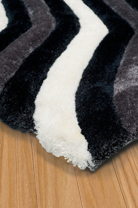 United Weavers Finesse Showers Geometric Rug, Black (2100-20470), 5'3"x7'2"