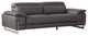 Turin Contemporary Genuine Italian Leather Sofa Dark Gray